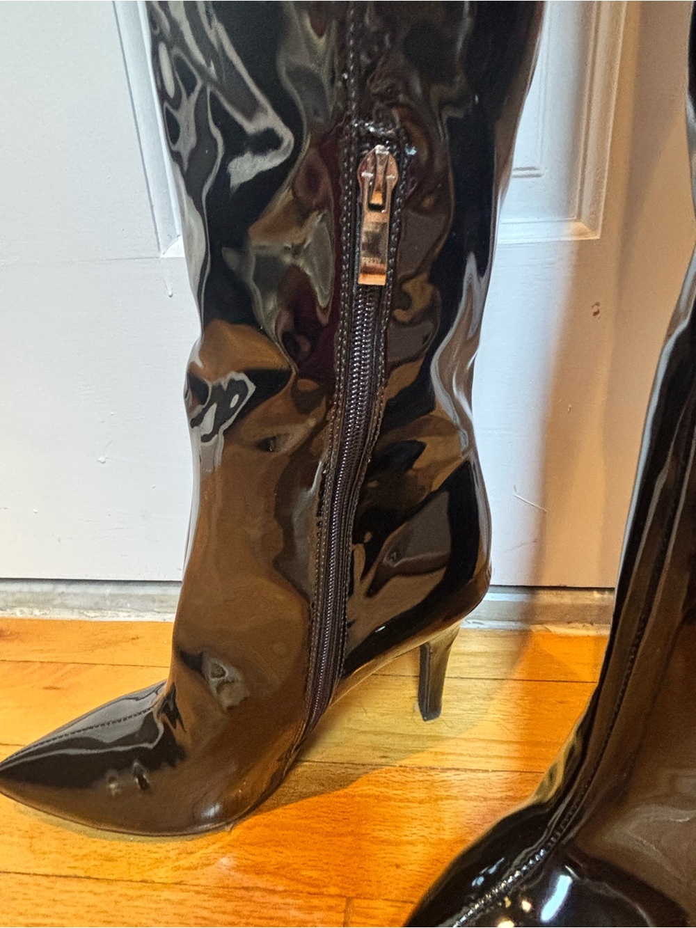 Black Patent Over-The-Knee Boots - Picture 8 of 9